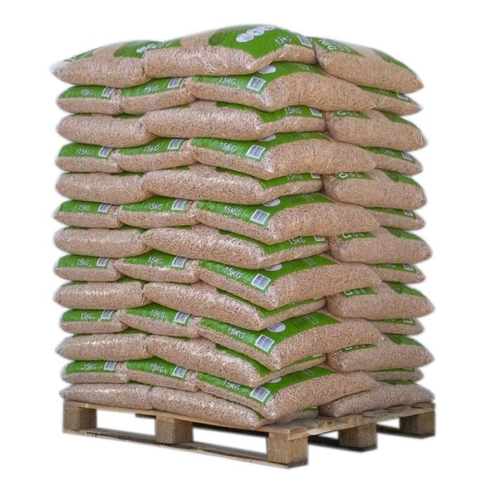 PALET DIN-PELLETS – 65 ZAKKEN VAN 15 KG