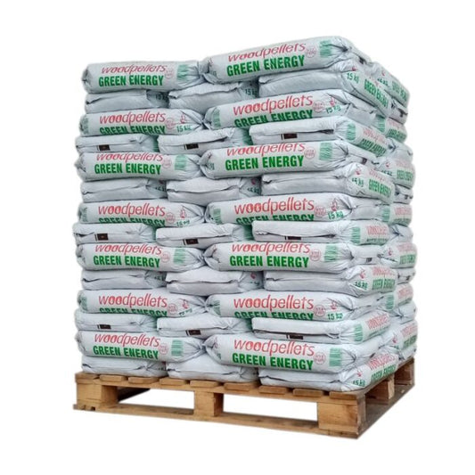GREEN ENERGY-GRANULAAT – PALLET MET 65 ZAKKEN VAN 15 KG