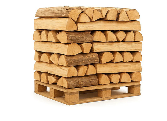 Brandhout – 5 kubieke meter houtblokken van 30-33 cm op een pallet